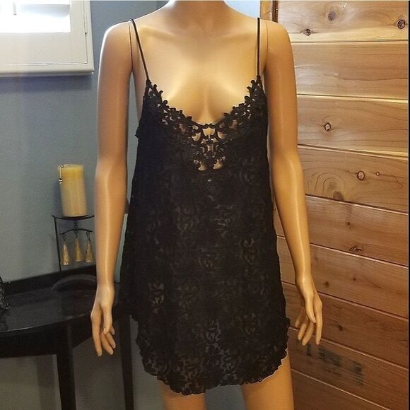 Heather Nicole Black Lace Chemise - Picture 1 of 6